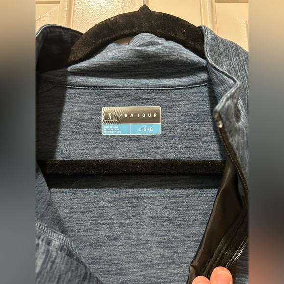 🛍️PGA Tour Golf Stretch Pullover Light Blue Motionflux 360 Quarter Zip Jacket - Picture 4 of 5